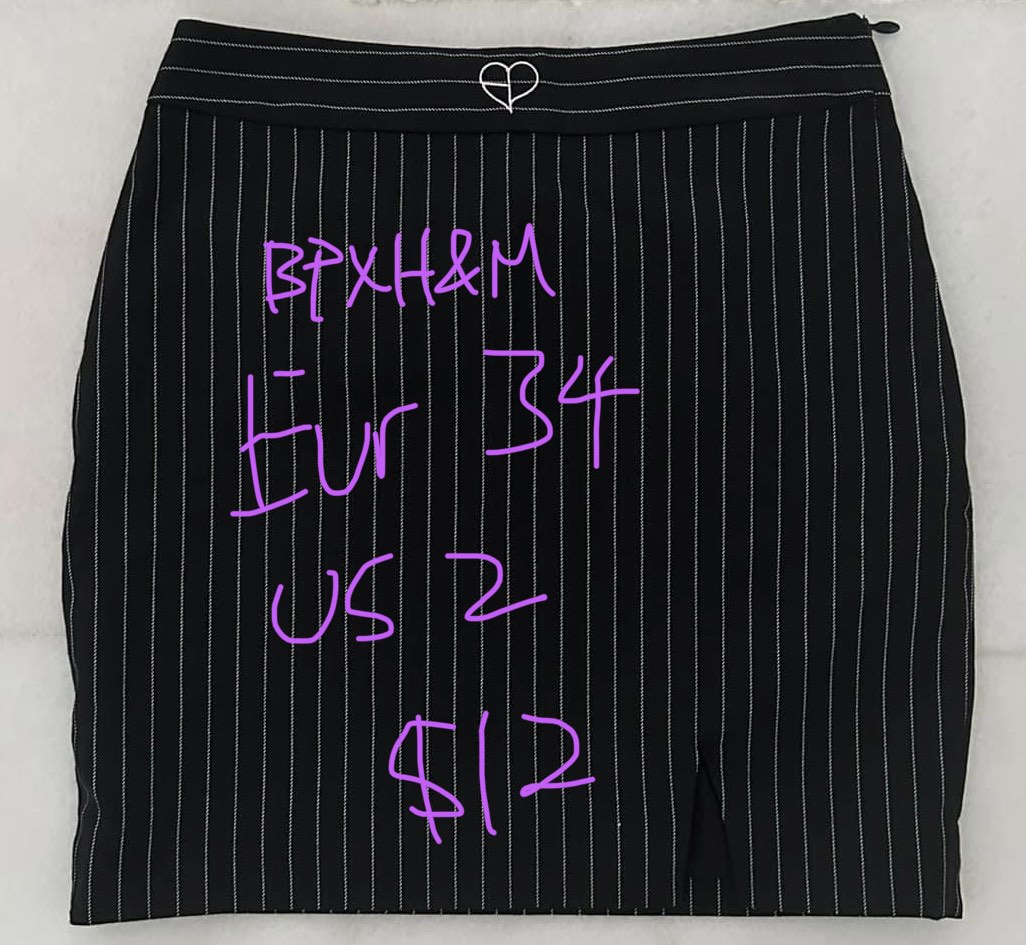 H and m black and white striped skirt online
