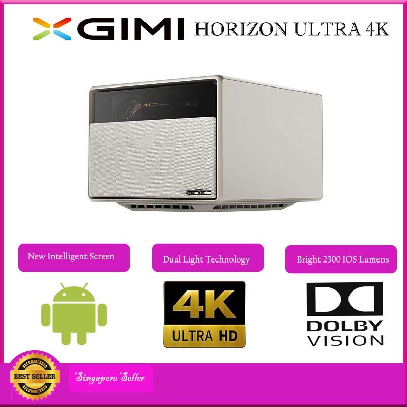 XGIMI HORIZON Ultra 4K Projector - 100 + Dolby Vision, Dual Light, ISA  3.0, 2300 ISO Lumens, Android TV 11, 2x12w Harman Kardon, Optical Zoom -  Home