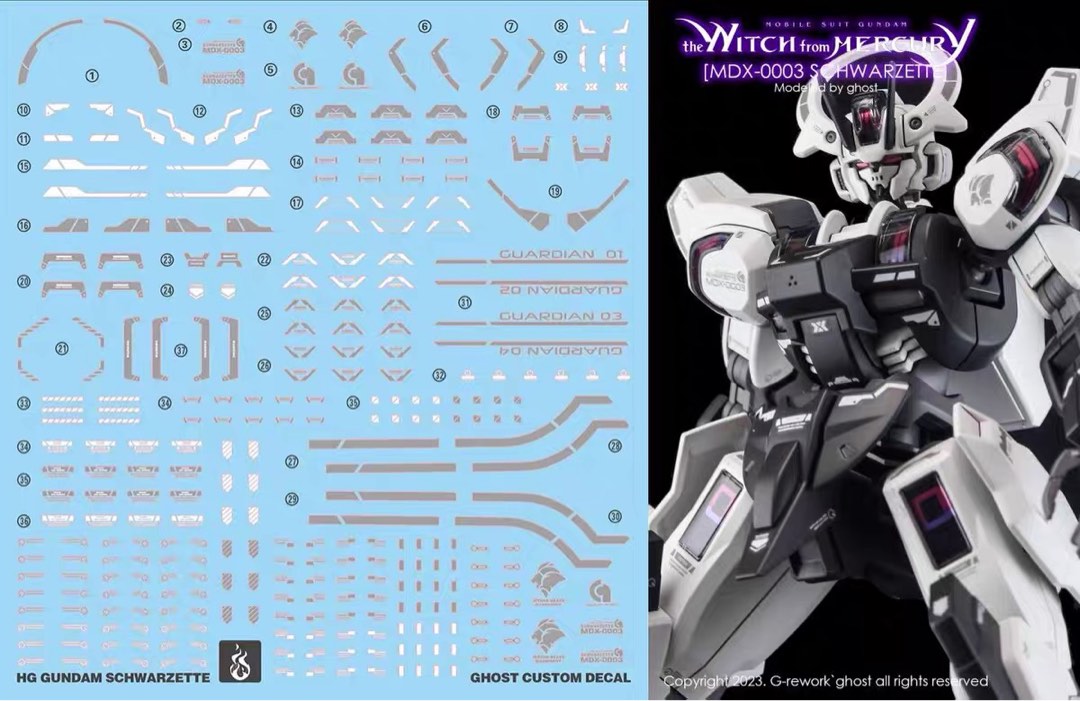 [Yan] HG Schwarzette Gundam (G Rework Ver.) Ghost Custom Fluorescent