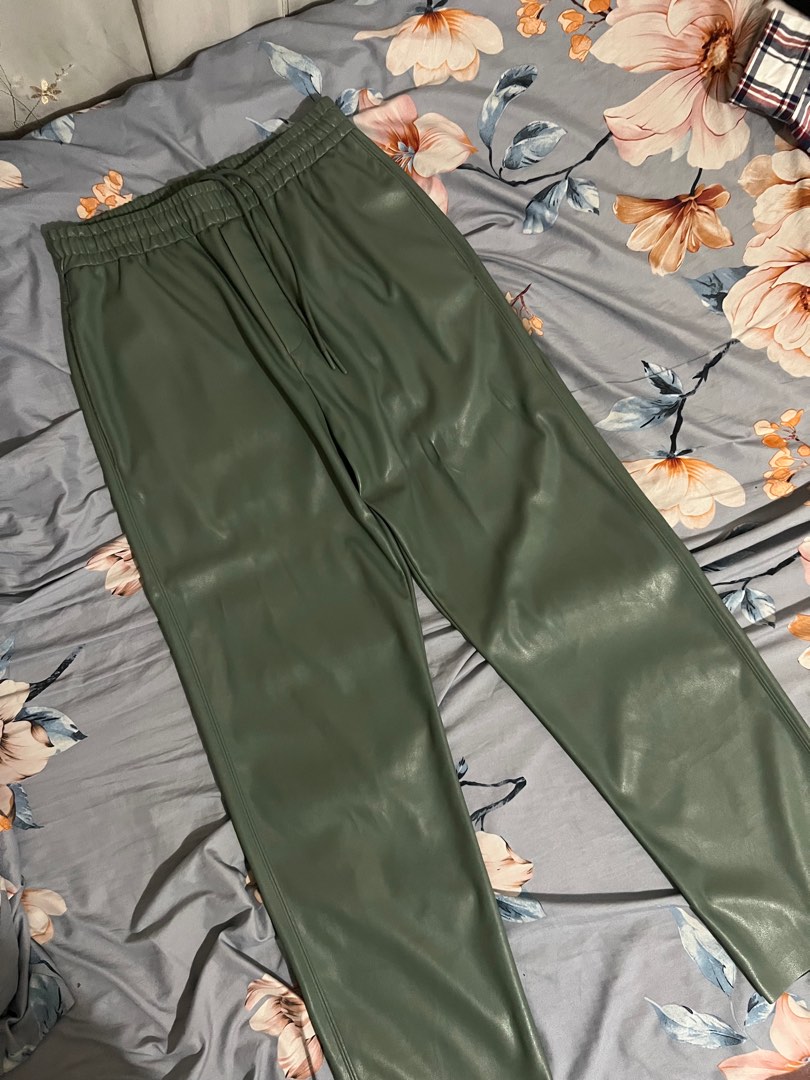 ZARA LEATHER TROUSERS, Men's Fashion, Bottoms, Trousers on Carousell