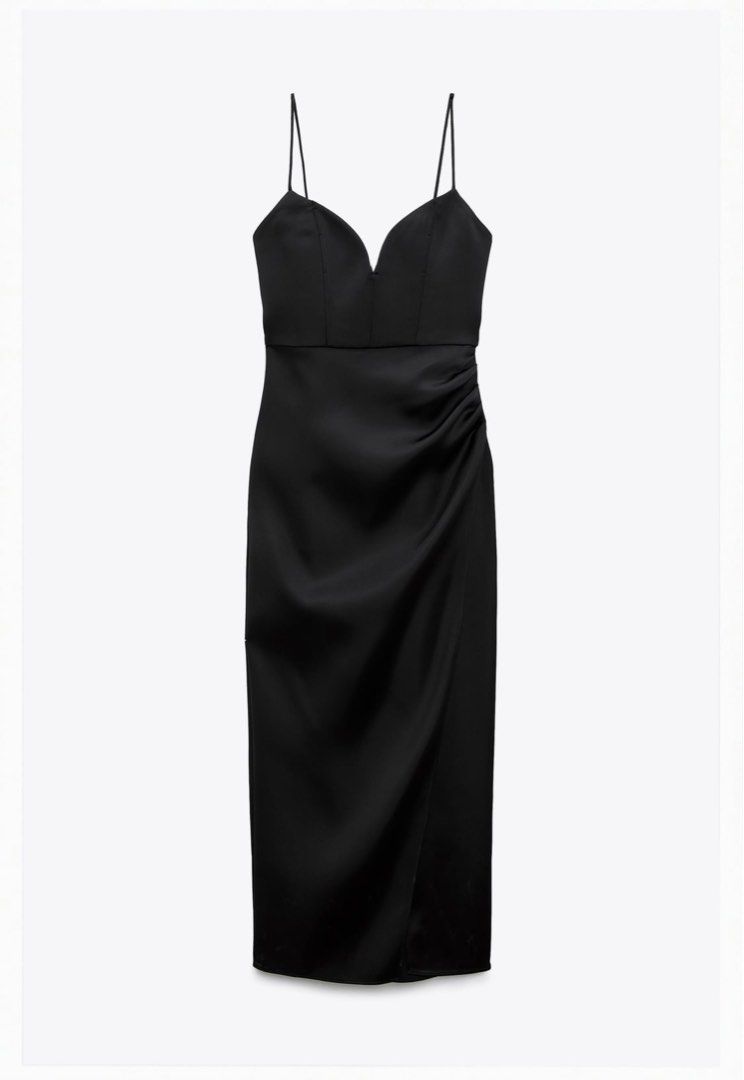 Zara SATIN MIDI DRESS, Women's Fashion, Dresses Sets, Dresses on