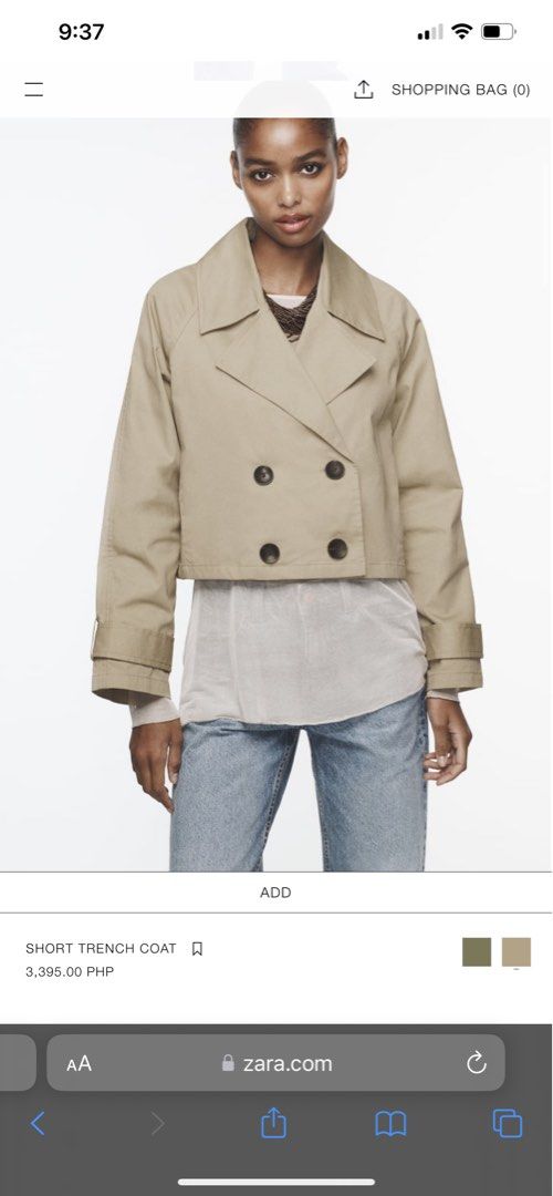 Cropped trench coat outlet zara