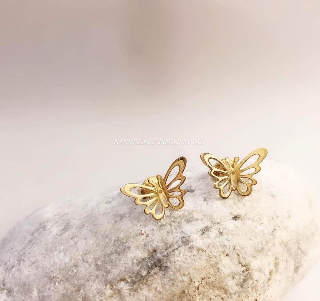 18k gold butterfly earrings top