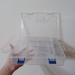 雙層多格零件盒收納盒透明