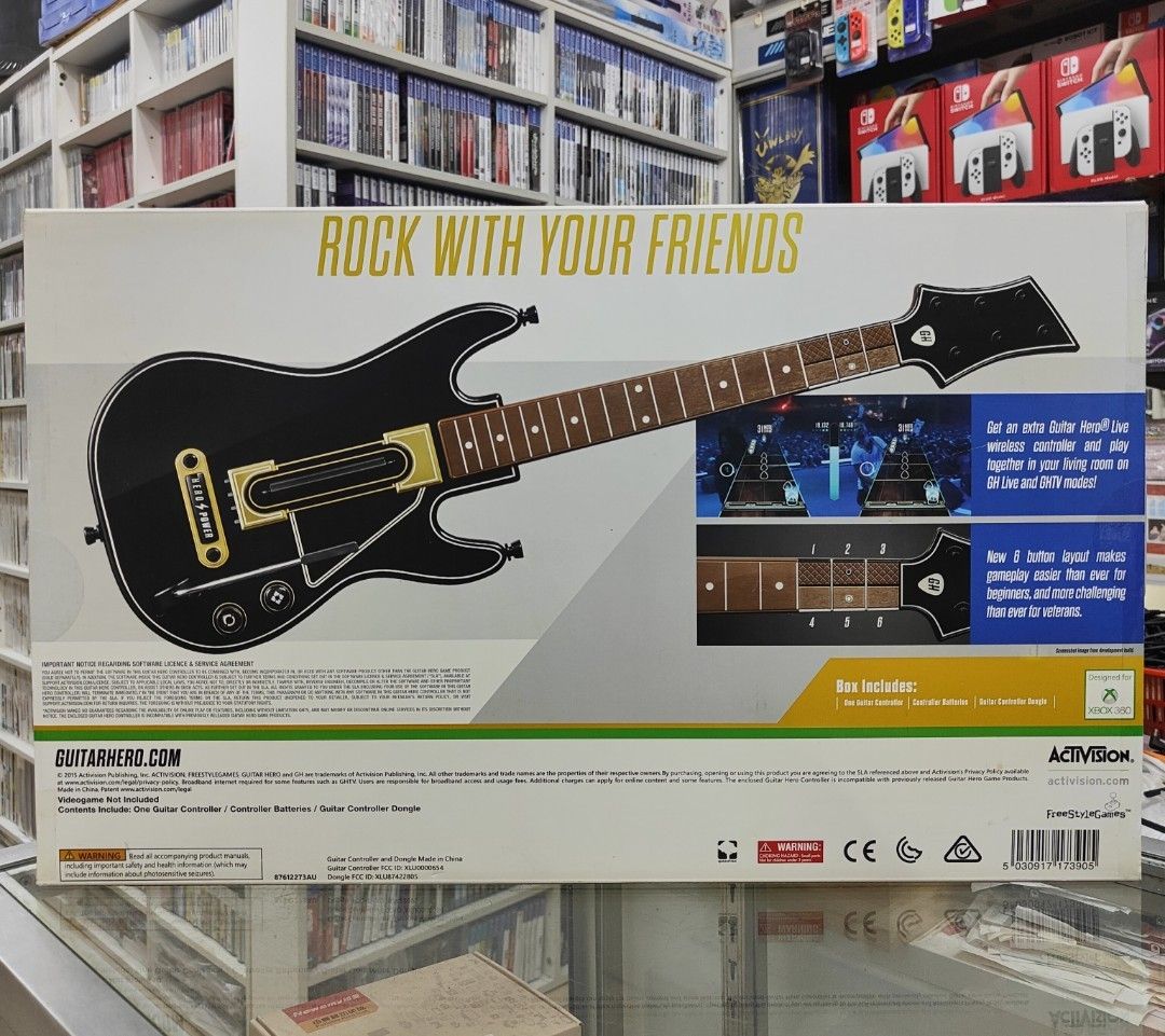 Guitar Hero Live Wireless Guitar with strap PS3 PS4 XBOX ONE XBOX 360 NO  DONGLE