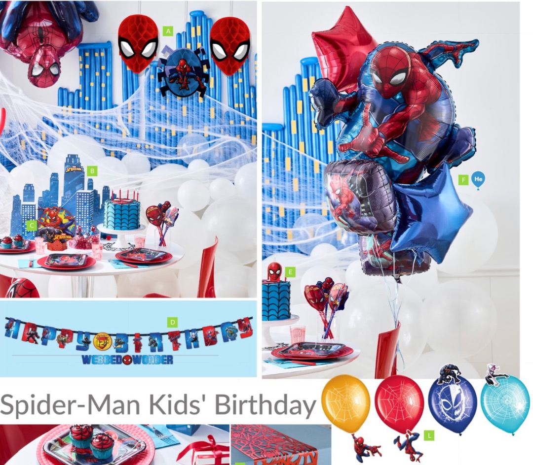 代購) Spider-Man 生日派對裝飾, 興趣及遊戲, 玩具& 遊戲類- Carousell