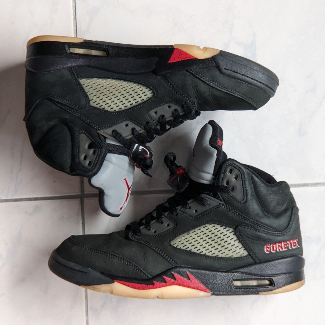 二手 us12 Air Jordan 5 Gore-Tex W Off Noir 黑紅 防水 DR0092-001 運動鞋