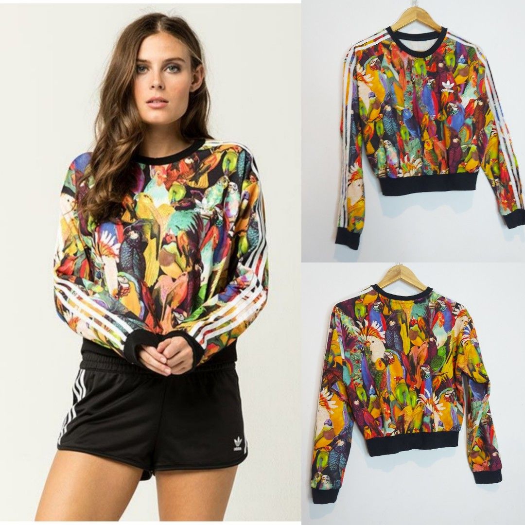 Adidas Cropped Sweatshirt Women s Fashion Coats Jackets and Outerwear on Carousell