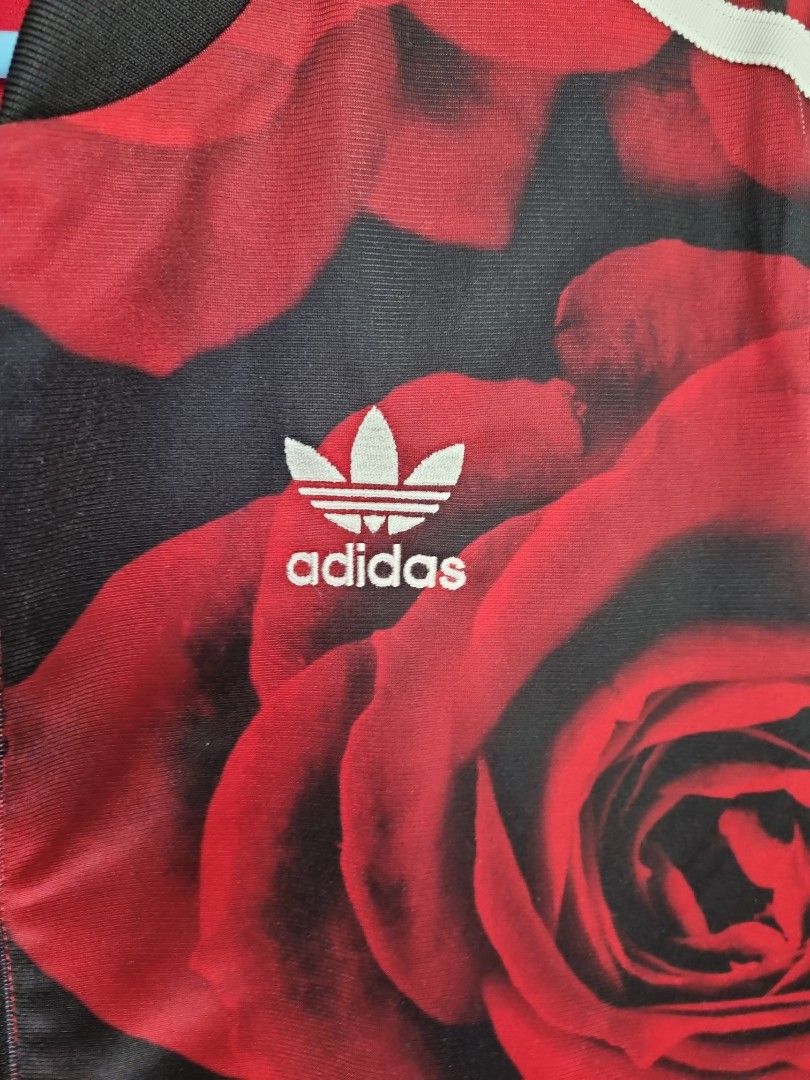 Adidas red rose jacket top