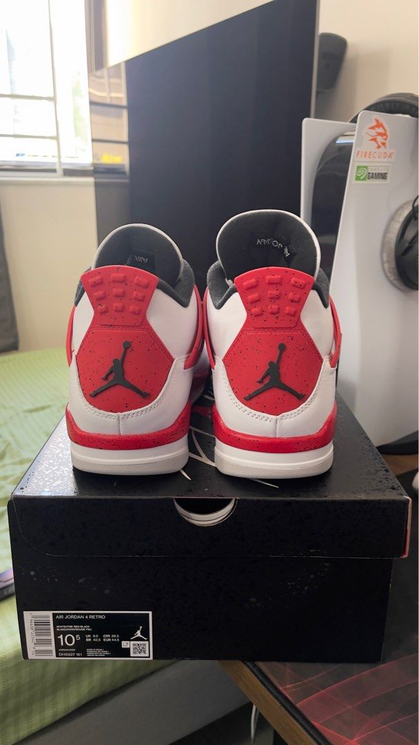 Air Jordan 4 Retro “Red Cement”, 男裝, 鞋, 波鞋- Carousell