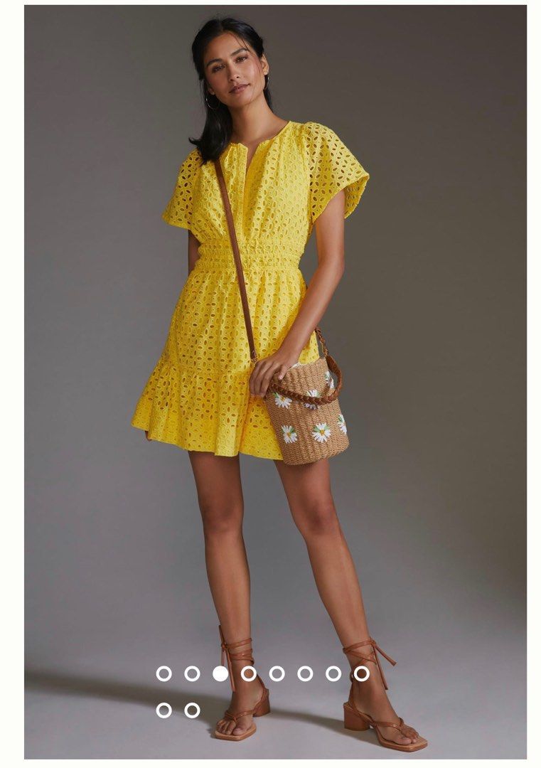 Anthropologie yellow dress online