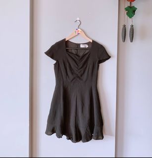 Anticlockwise black ruffle romper