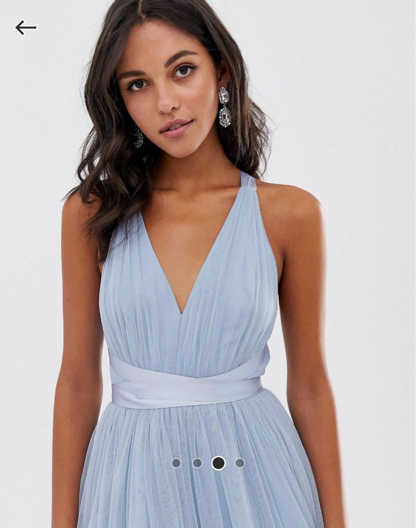 Asos premium tulle maxi store prom dress with ribbon ties