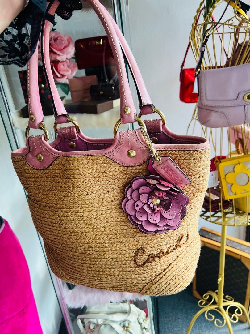 Authentic Coach Rattan Straw Tote Bag Luxury Bags Wallets on Carousell
