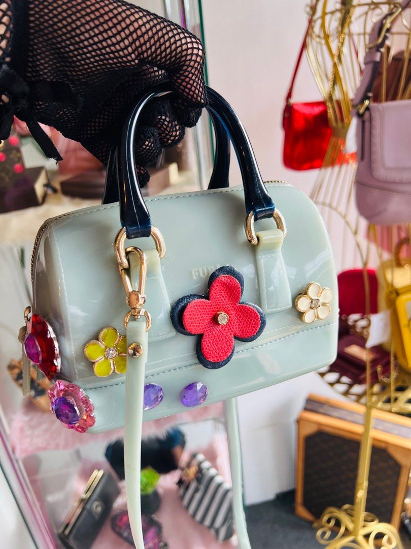 Authentic💯 Furla Mini Boston Jelly Two-Way Bag (Category: Luxury Bags & Wallets) located in Dumaguete. Submitted by lovebags.ph (Listing ID 1255562198, Image 3). Description: Sooooo pretty! Limited edition 🌸 Pls refer to the attached photos for the signs of usage 💙 .