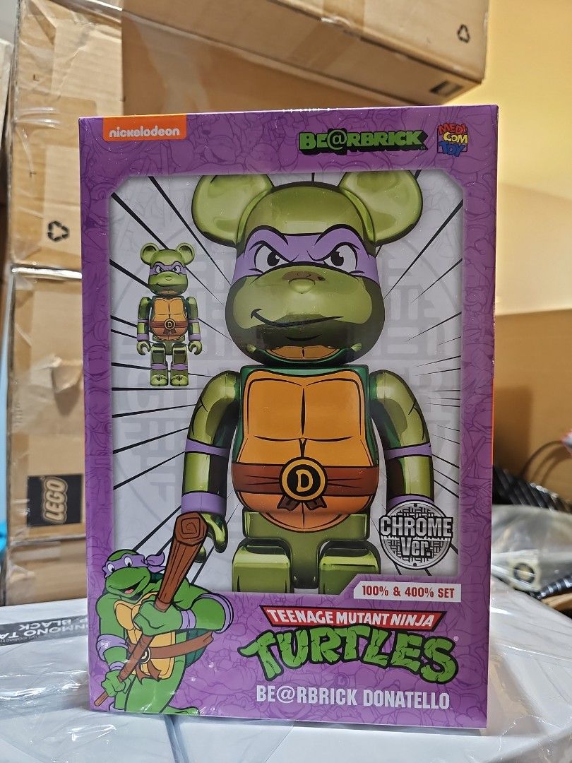 BE@RBRICK Donatello Chrome Ver. 400% & 100%, 興趣及遊戲, 玩具