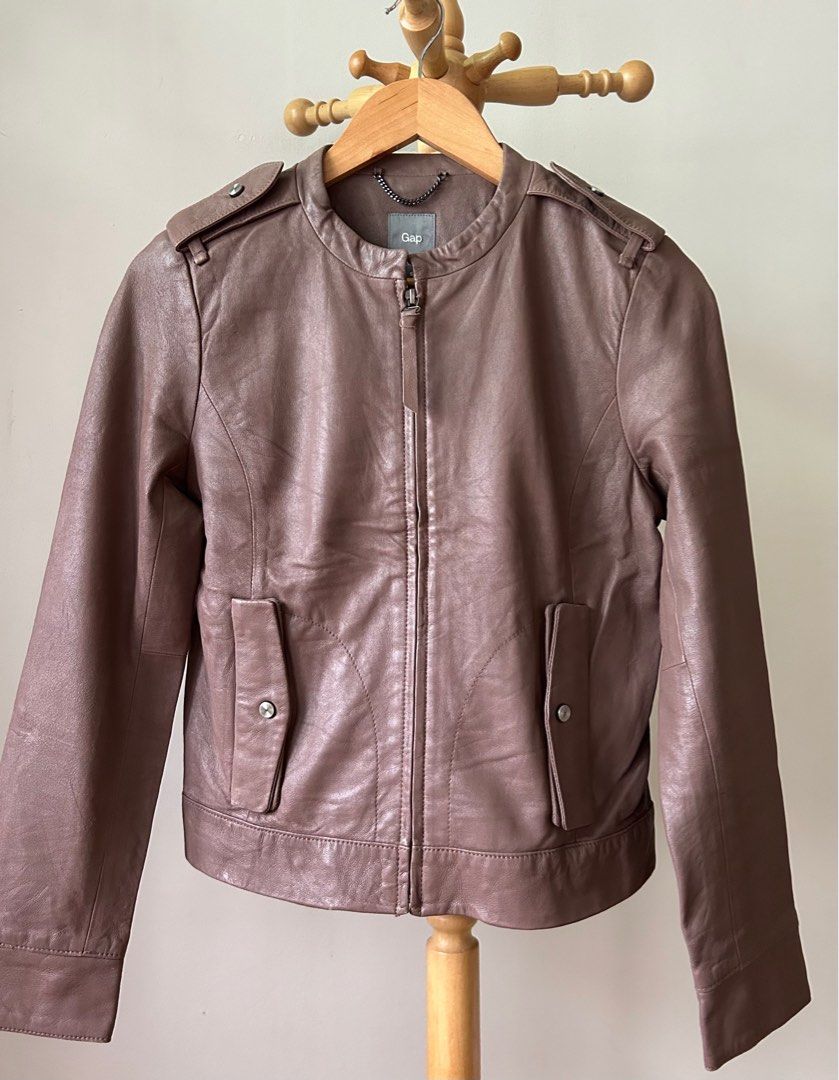 GAP soft goat leather jacket S Women s Fashion Coats Jackets