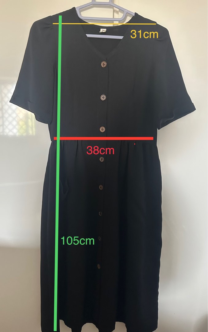Structure Button Midi Dress Black
