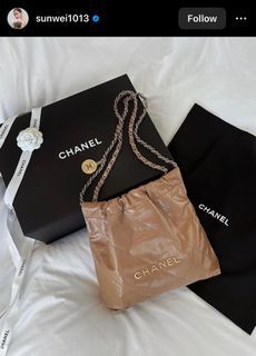 Chanel 22 Caramel Small, Luxury, Bags & Wallets on Carousell