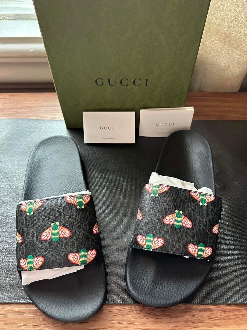 Gucci slides store with bee