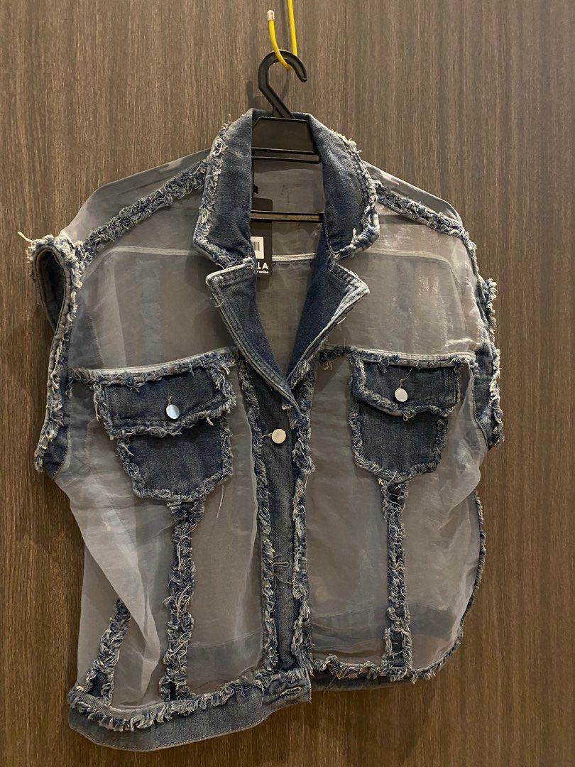 Sheer jean jacket online
