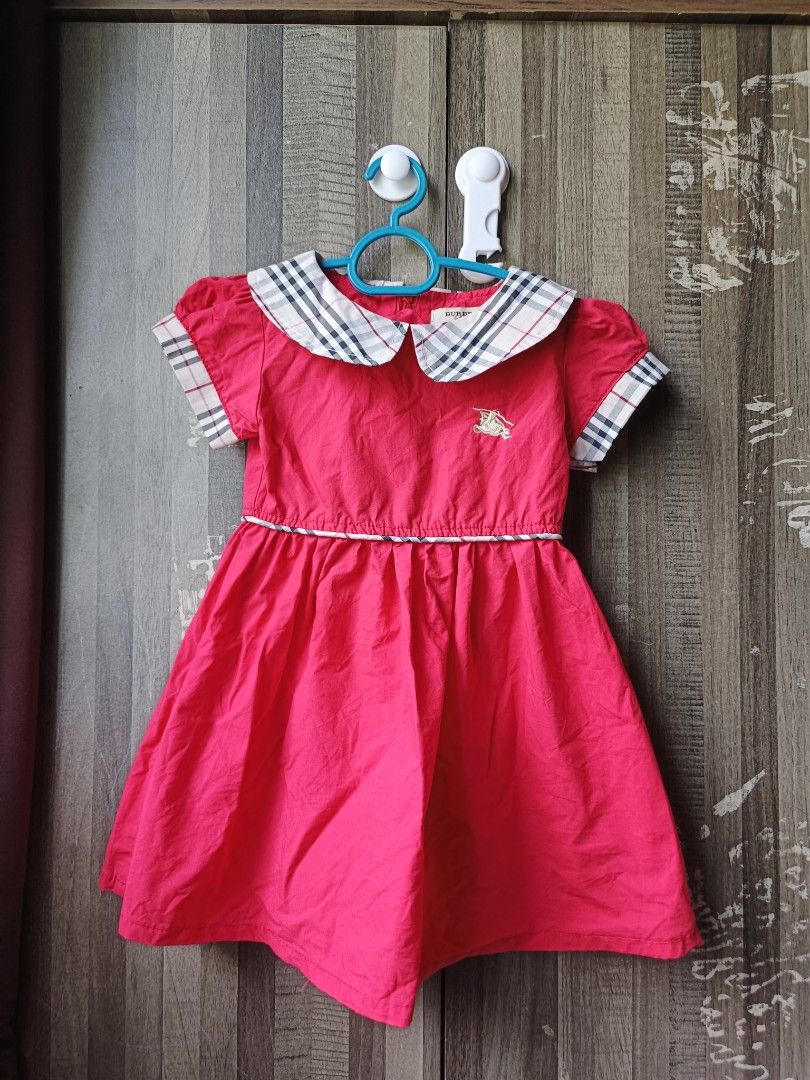 Pink burberry dress baby deals
