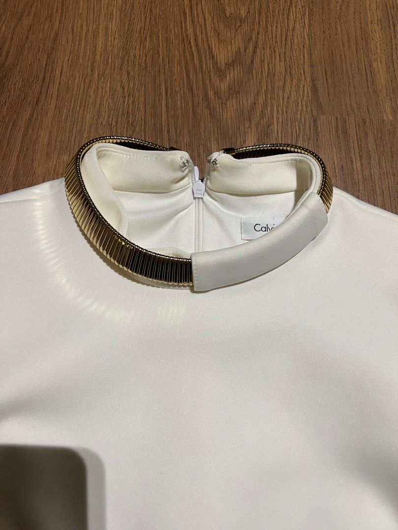 Calvin klein new arrivals white sheath dress