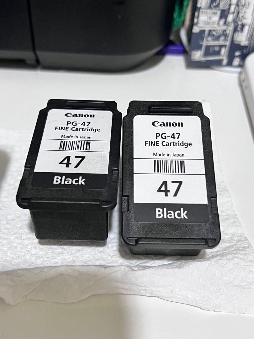 Canon Empty / used cartridge (Category: Printers, Scanners & Copiers) located in Pasig City. Submitted by cathrick_online_shop (Listing ID 1255516971, Image 2). Description: Empty / used ink cartridge Pg 47 black 350 Pg 57 color 400.