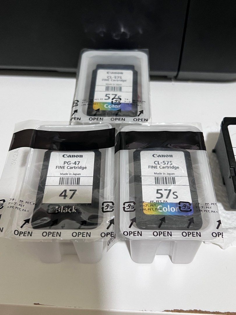 Canon Empty / used cartridge (Category: Printers, Scanners & Copiers) located in Pasig City. Submitted by cathrick_online_shop (Listing ID 1255516971, Image 1). Description: Empty / used ink cartridge Pg 47 black 350 Pg 57 color 400.