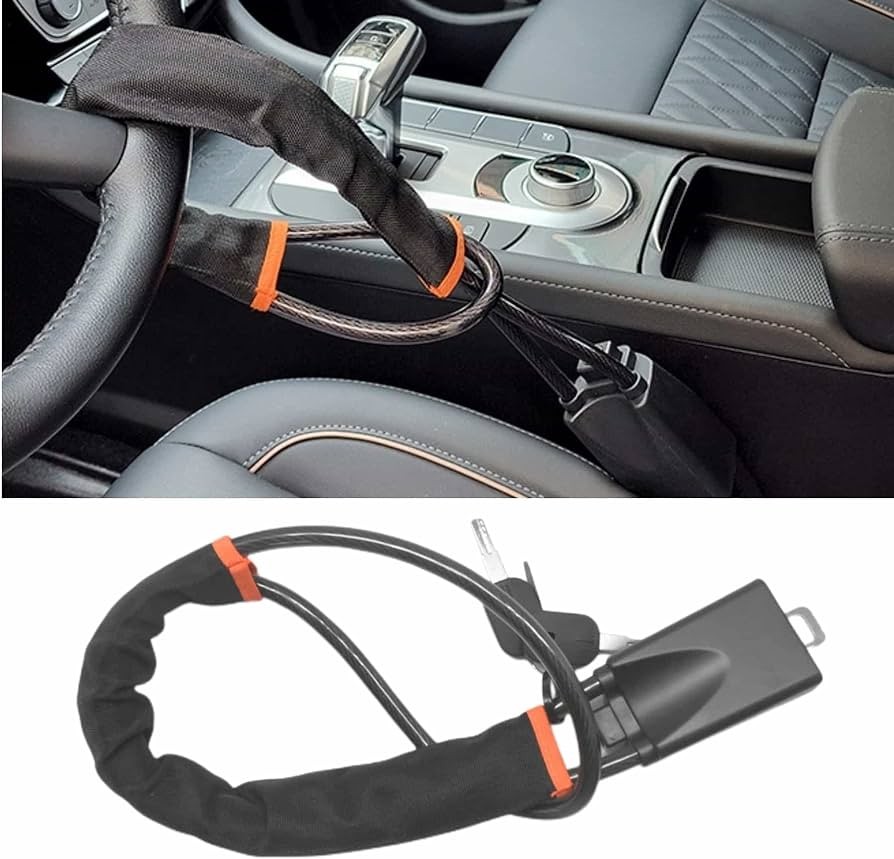 🔥Car Anti Theft Lock🔥Steering Wheel To Seat Belt Key Lock System