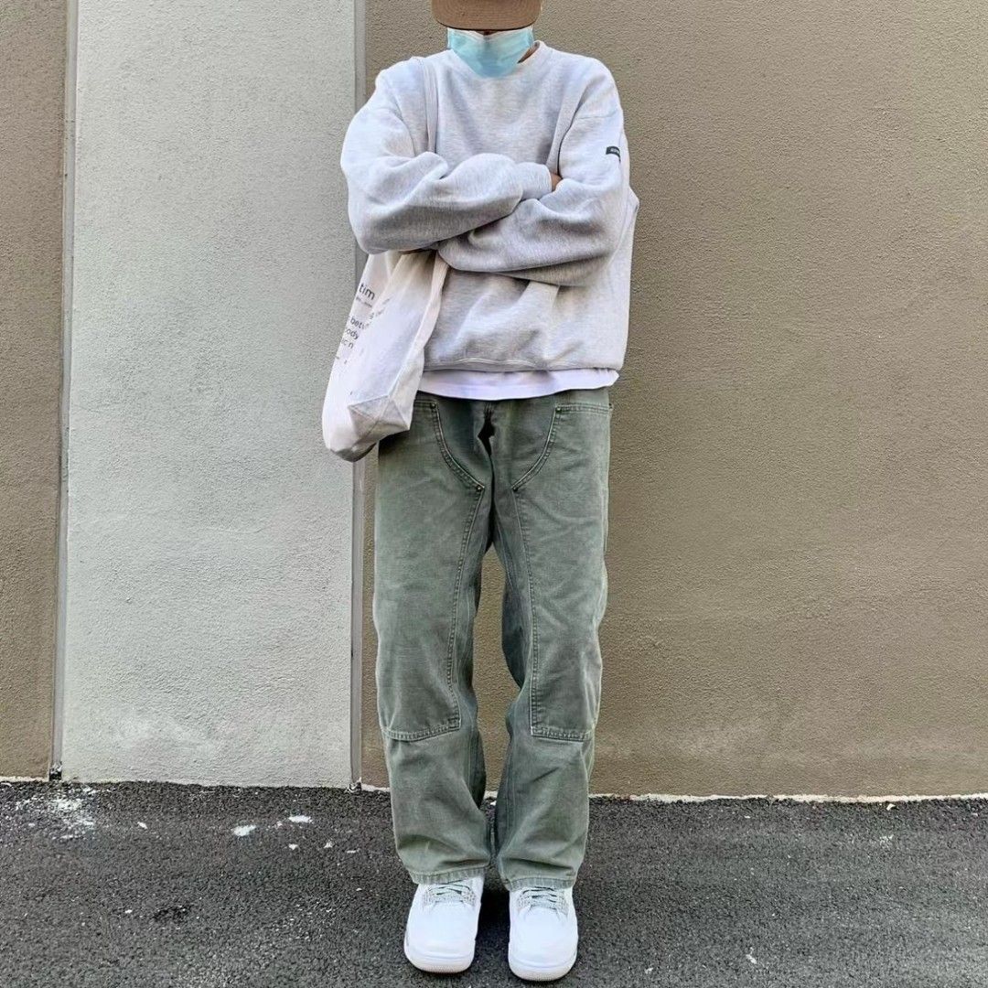 carhartt double knee pants moss green