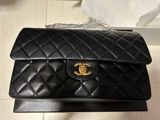 Chanel medium classic flap in beige caviar, Women's Fashion, Bags
