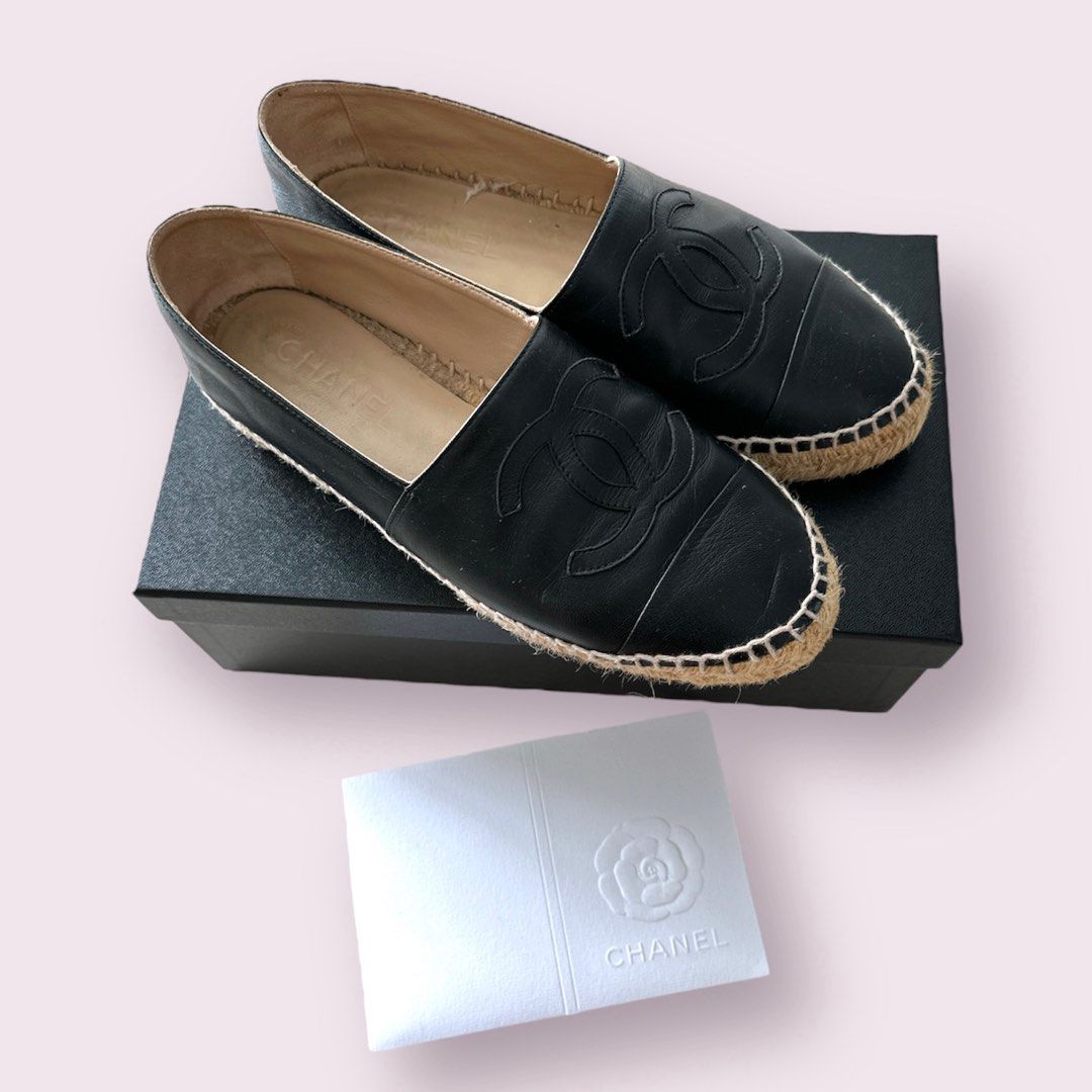 All black chanel espadrilles hot sale