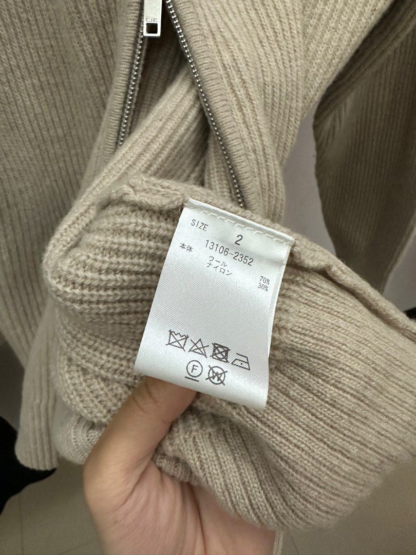 屏屏同款CLANE ZIP RIB KNIT TOPS羊毛針織外套