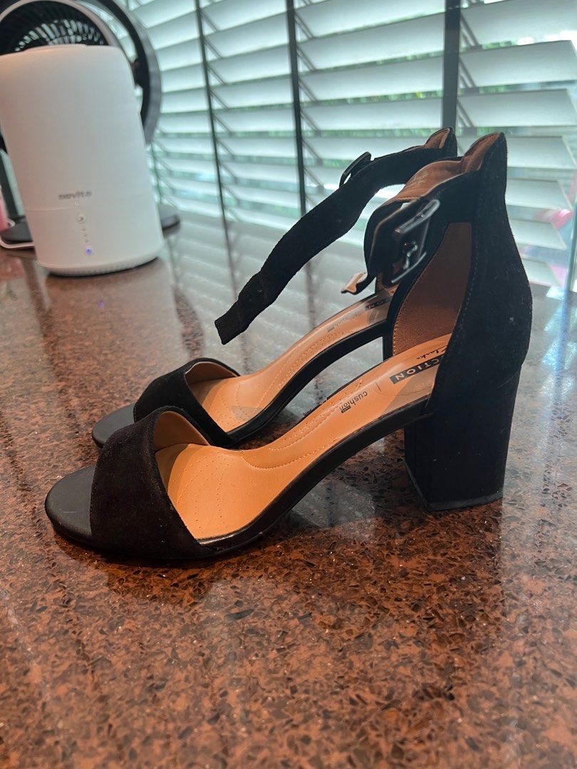 Clarks suede block heels