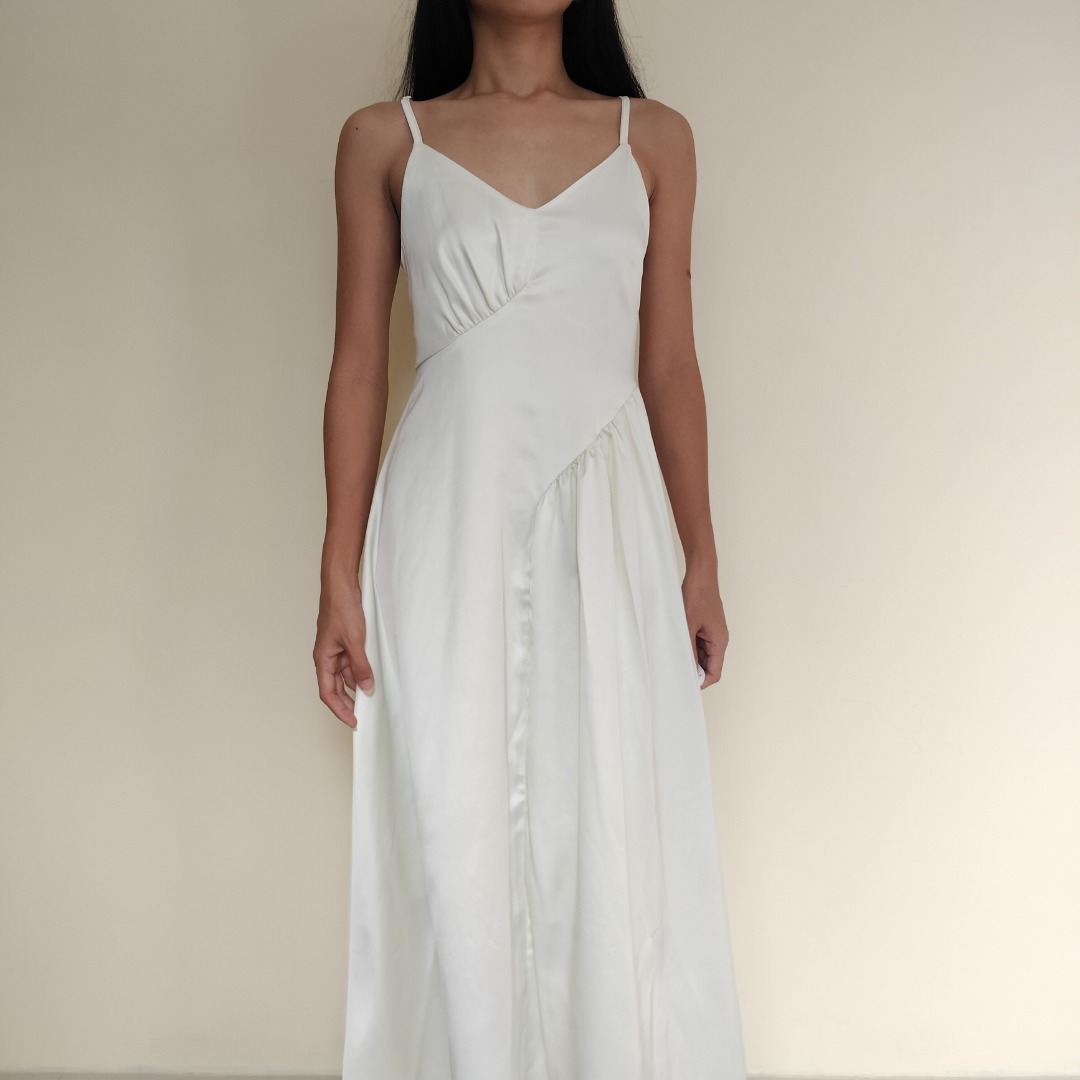 Classy Cream Midi Dress, Women's Fashion, Dresses & Sets, Dresses on Carousell