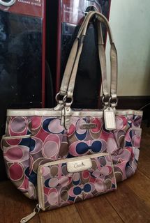 Coach multicolored bag and wallet