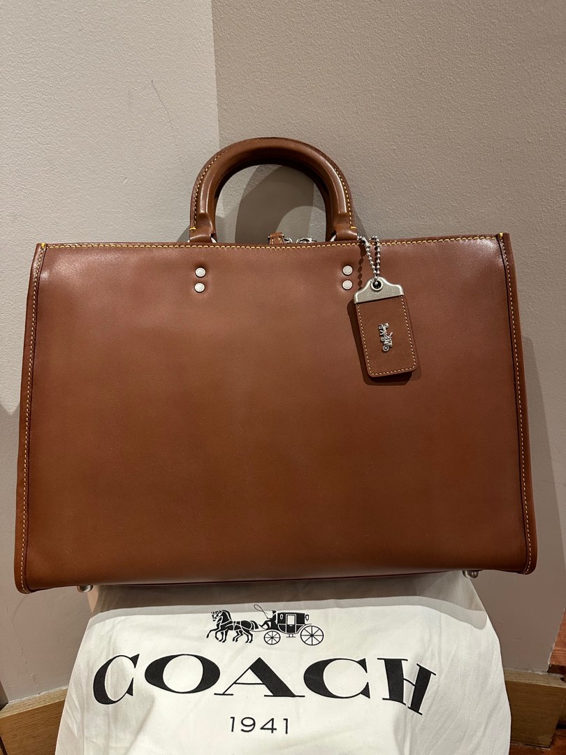 Coach 1941 Rogue Brief Briefcase in Saddle Brown Natural