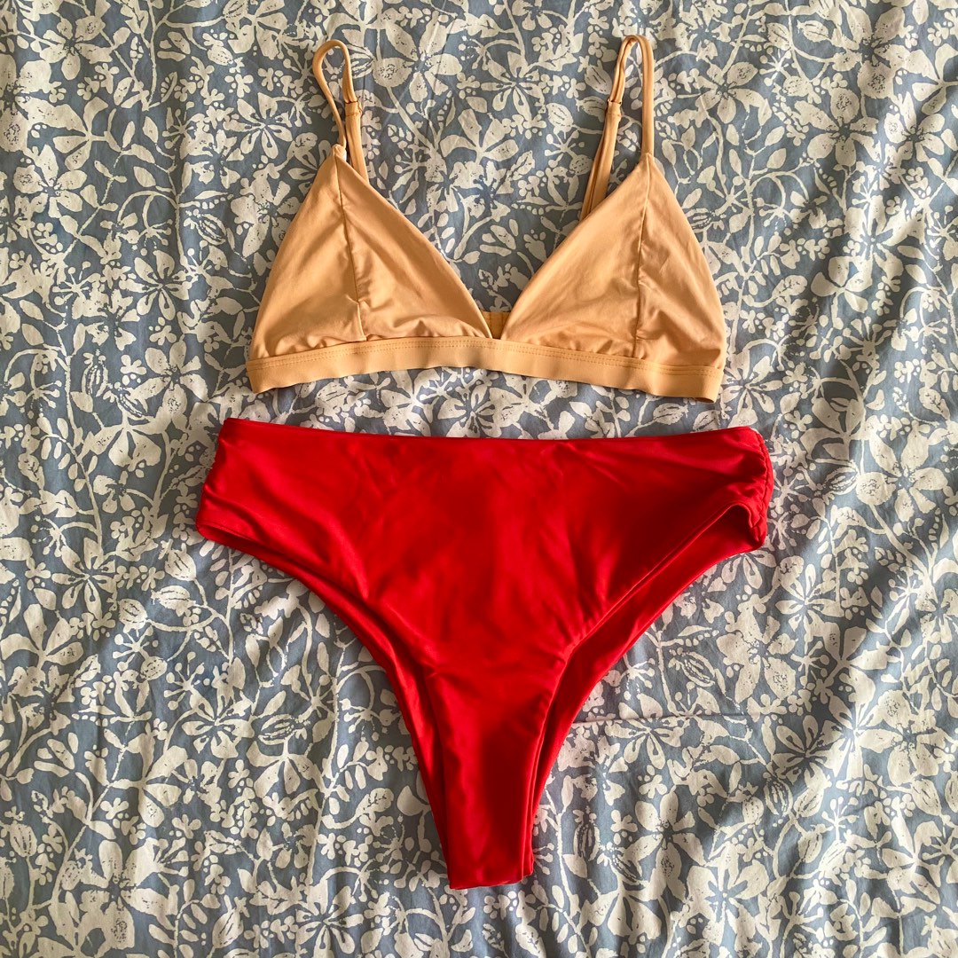 Rocelle Knit Bikini Four Pieces Set - Orange main image 0