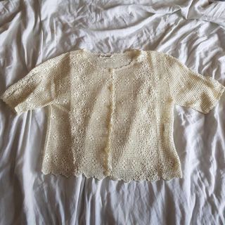 crochet short sleeve botton down