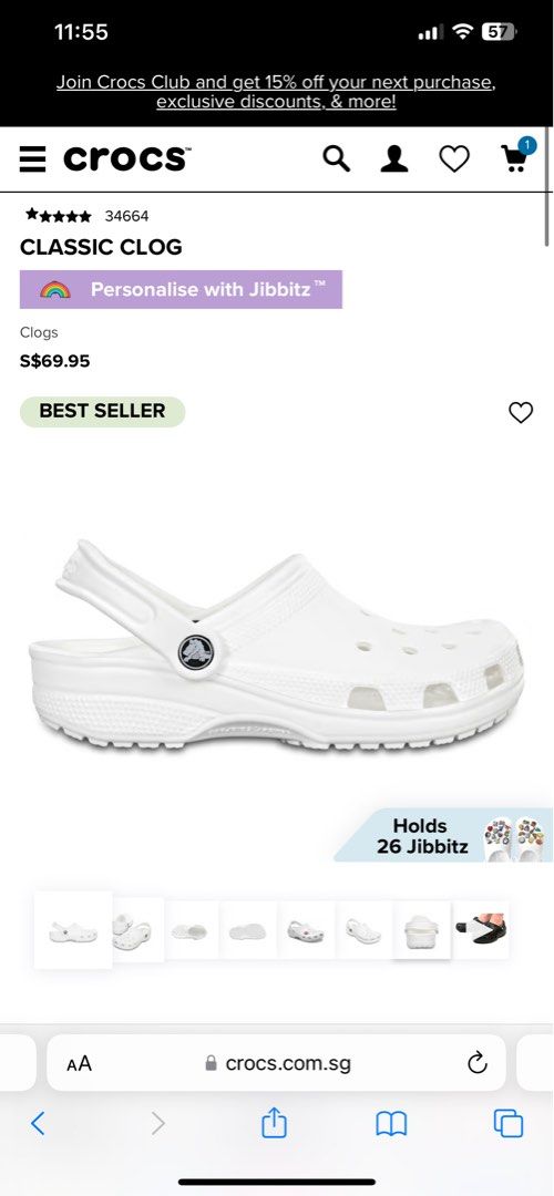 White discount crocs classic