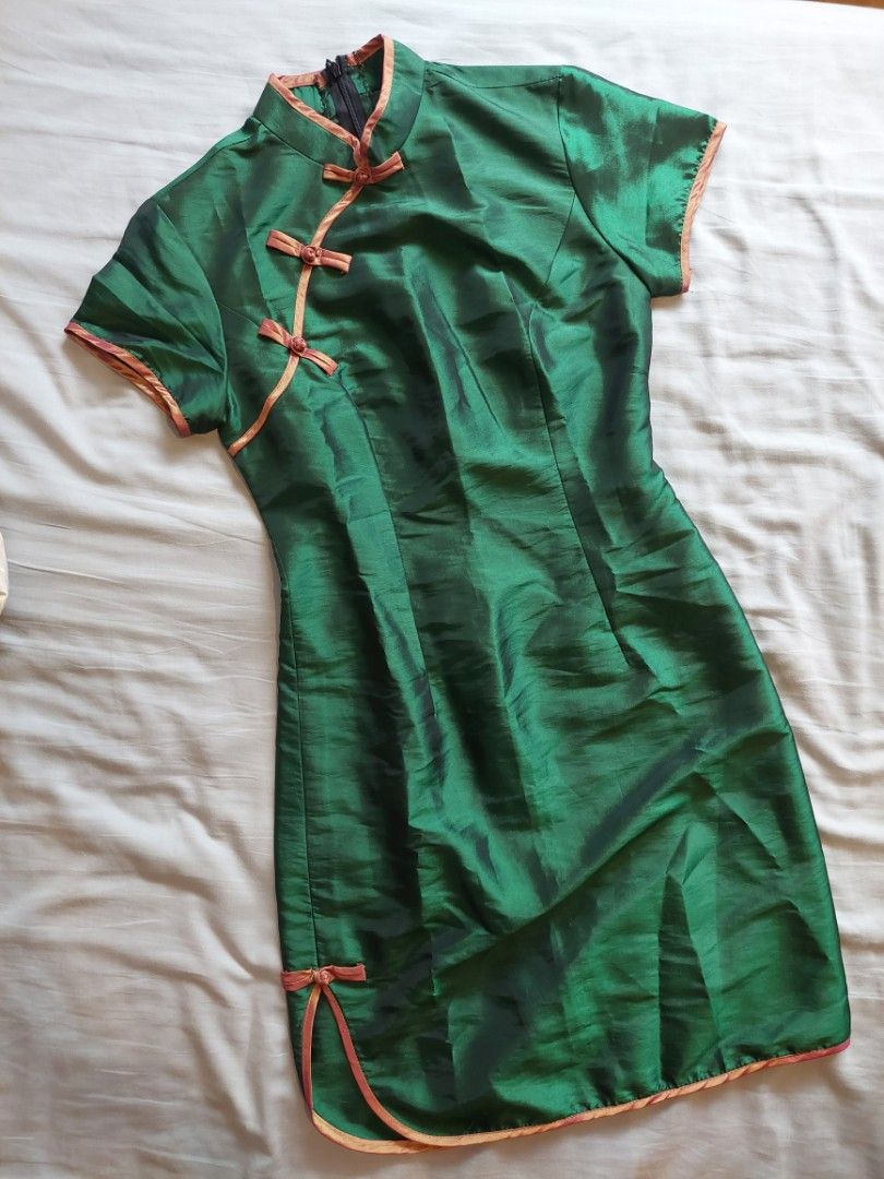 custom made emerald green cheong sam / qipao from Hoi An, Women's Fashion,  Dresses & Sets, Traditional & Ethnic wear on Carousell