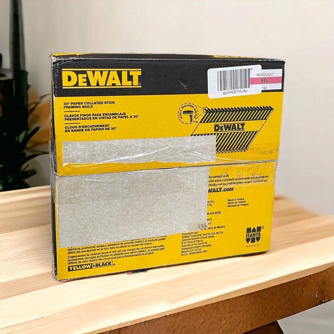 DEWALT Framing Nails, Paper Tape, 30-Degree, Smooth Shank, Bright Finish,  Off-Set Round Head, 3-Inch x .120-Inch, 2500-Pack (DPT-10D120FH)