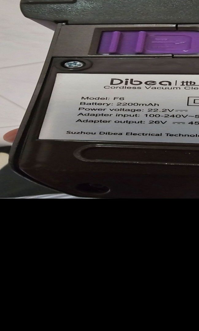 Dibea wireless vaccum battery faulty needs replacement, TV & Home