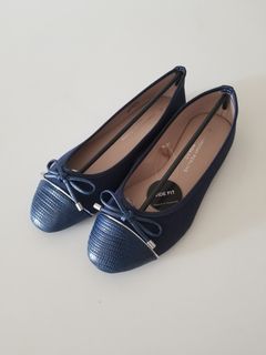 ASOS Dorothy Perkins 寶藍色蝴蝶結平底鞋 UK Navy Blue Ribbon Ballerina Flats Shoes