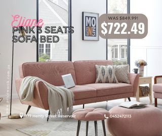 Eliane Pink 3 Seats Sofa Bed for Sale!!! $130 Down now!