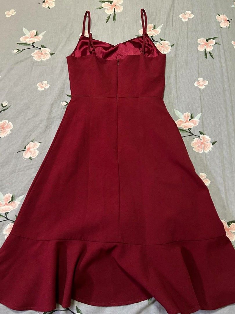 Eternity Loft Maroon Midi Dress Women s Fashion Dresses Sets Dresses on Carousell