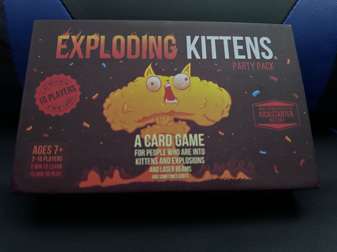 Exploding Kittens (Party Pack) + Streaking Kittens Expansion, Hobbies