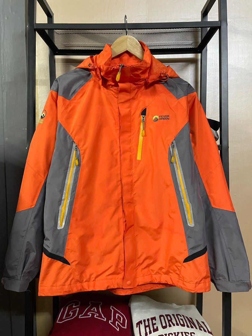 Green and shop orange windbreaker