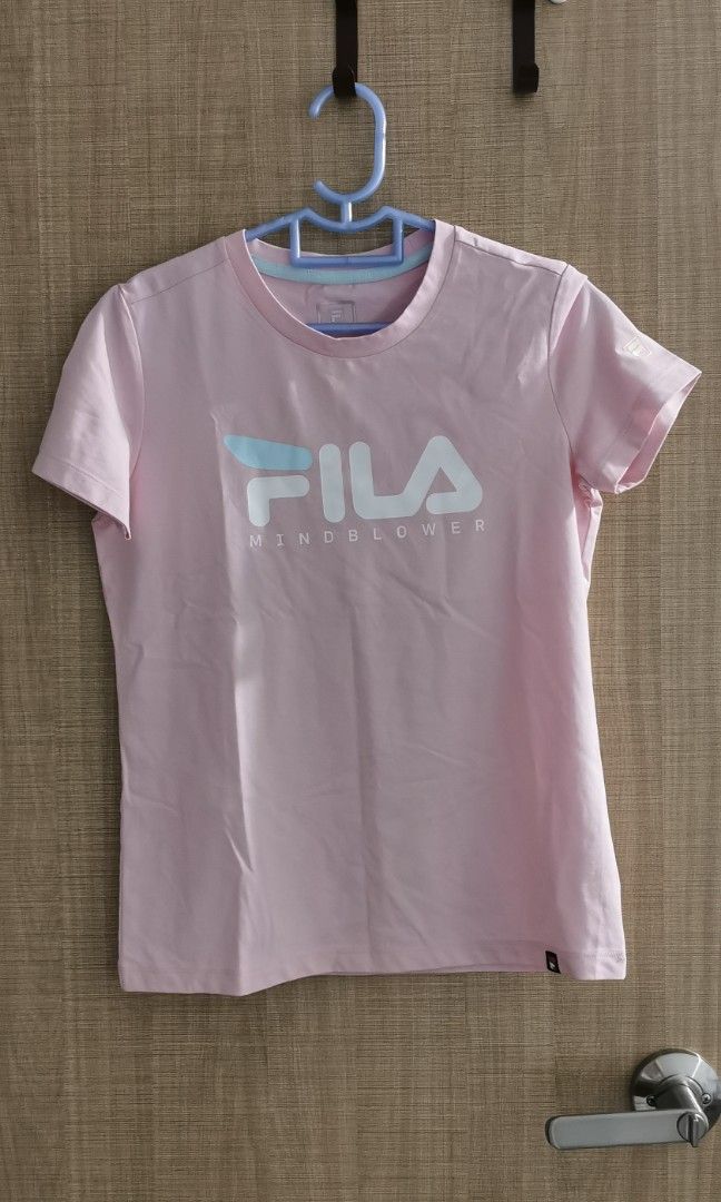 White and pink fila shirt hotsell